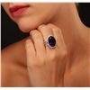 Image 2 : 14KT White Gold 11.51ct Amethyst and Diamond Ring