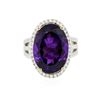 Image 3 : 14KT White Gold 11.51ct Amethyst and Diamond Ring