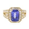 Image 1 : 14KT Yellow Gold 3.68ct Tanzanite and Diamond Ring