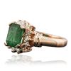 Image 2 : 14KT Rose Gold 1.51ct Emerald and Diamond Ring