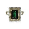 Image 1 : 14KT Yellow Gold 3.15ct Green Tourmaline and Diamond Ring