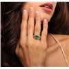 Image 1 : 14KT Yellow Gold 1.58ct Emerald and Diamond Ring