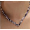 Image 2 : 14KT White Gold 10.56ctw Tanzanite and Diamond Necklace