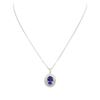 Image 3 : 14KT White Gold 5.01ct Tanzanite and Diamond Pendant With Chain