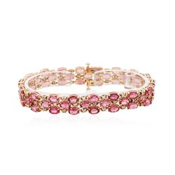 14KT Rose Gold 17.34ctw Tourmaline and Diamond Bracelet