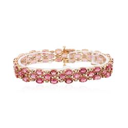 14KT Rose Gold 17.34ctw Tourmaline and Diamond Bracelet