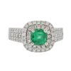 Image 3 : 14KT White Gold 0.99ct Emerald and Diamond Ring