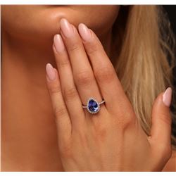 14KT White Gold 3.22ct Tanzanite and Diamond Ring