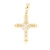 Image 1 : 14KT Yellow Gold 0.14ctw Diamond Cross Pendant