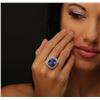 Image 2 : 14KT White Gold GIA Certified 14.89ct Tanzanite and Diamond Ring