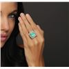 Image 1 : 14KT White Gold 11.12ct Emerald and Diamond Ring