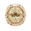 Image 3 : 14KT Rose Gold 4.05ct Citrine, Amethyst and Diamond Ring