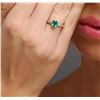 Image 2 : 14KT White Gold 0.76ct Emerald and Diamond Ring