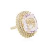 Image 2 : 14KT Yellow Gold GIA Certified 9.79ct Kunzite and Diamond Ring