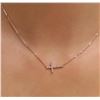 Image 2 : 14KT Rose Gold 0.32ctw Diamond Cross Necklace