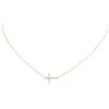 Image 3 : 14KT Rose Gold 0.32ctw Diamond Cross Necklace