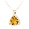 Image 2 : 10KT Yellow Gold 3.25ct Yellow Topaz and Diamond Pendant With Chain