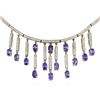 Image 4 : 14KT White Gold 6.02ctw Tanzanite and Diamond Necklace