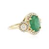 Image 4 : 14KT Yellow Gold 4.03ct Emerald and Diamond Ring