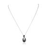 Image 3 : 14KT White Gold 0.16ctw Diamond Pendant With Chain