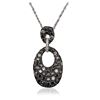 Image 4 : 14KT White Gold 0.16ctw Diamond Pendant With Chain