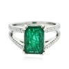 Image 1 : Platinum 3.63ct Emerald and Diamond Ring