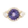 Image 1 : 14KT Yellow Gold 4.48ct Tanzanite and Diamond Ring