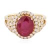 Image 3 : 14KT Yellow Gold 3.68ct Ruby and Diamond Ring