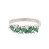 Image 1 : 14KT White Gold 0.27ctw Emerald and Diamond Ring