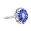 Image 4 : 14KT White Gold 3.71ct Tanzanite and Diamond Ring