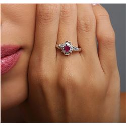 14KT White Gold 0.51ct Ruby and Diamond Ring