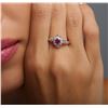 Image 1 : 14KT White Gold 0.51ct Ruby and Diamond Ring