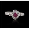 Image 3 : 14KT White Gold 0.51ct Ruby and Diamond Ring