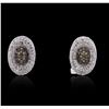 Image 1 : 14KT White Gold 1.07ctw Diamond Earrings