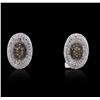 Image 1 : 14KT White Gold 1.07ctw Diamond Earrings