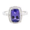 Image 1 : 14KT White Gold 2.39ct Tanzanite and Diamond Ring