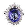 Image 1 : 14KT White Gold 6.42ct Tanzanite and Diamond Ring