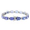 Image 3 : 14KT White Gold 22.56ctw Tanzanite and Diamond Bracelet