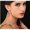 Image 1 : 14KT White Gold 7.22ct Tanzanite and Diamond Earrings