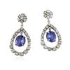 Image 3 : 14KT White Gold 7.22ct Tanzanite and Diamond Earrings