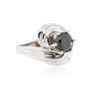 Image 2 : 14KT White Gold 1.37ct Black Diamond Ring