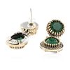 Image 2 : SILVER 33.08ctw Green Crystal and Cubic Zirconia Earrings