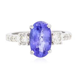 14KT White Gold 2.46ct Tanzanite and Diamond Ring