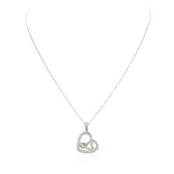 14KT White Gold 0.49ctw Diamond Pendant With Chain