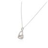 Image 3 : 14KT White Gold 0.49ctw Diamond Pendant With Chain