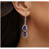 Image 1 : 14KT White Gold 8.52ctw Tanzanite and Diamond Earrings