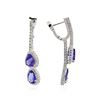 Image 4 : 14KT White Gold 8.52ctw Tanzanite and Diamond Earrings