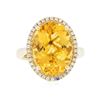 Image 3 : 14KT Yellow Gold 5.81ct Citrine Quartz and Diamond Ring