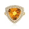 Image 3 : 14KT Yellow Gold 4.28ct Citrine and Diamond Ring