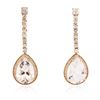 Image 3 : 14KT Rose Gold 10.66ctw Morganite and Diamond Earrings